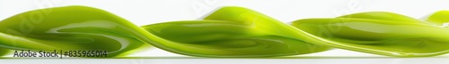 Bright lime waves, zesty and fresh, undulating playfully on a stark white background, evoking feelings of summertime fun photo