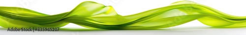 Bright lime waves, zesty and fresh, undulating playfully on a stark white background, evoking feelings of summertime fun photo