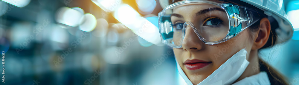 Photo realistic portrayal of an industrial hygienist with safety equipment in the petrochemical industry, perfect for corporate and industrial ad campaigns Photo realistic portrayal of an industrial hygienist with safety equipment in the petrochemical industry, perfect for corporate and industrial ad campaigns