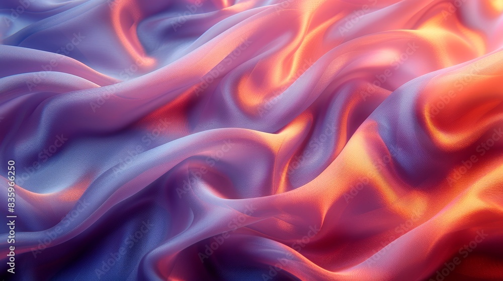 Colorful abstract silk fabric with warm and cool tones Colorful abstract silk fabric with warm and cool tones