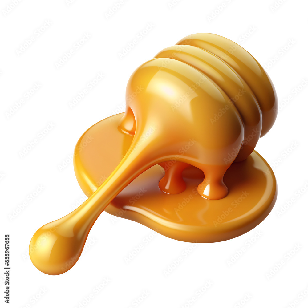 Fototapeta premium Sweet honey spill drip Hyperrealistic Highly Detailed Isolated On Transparent Background Png File