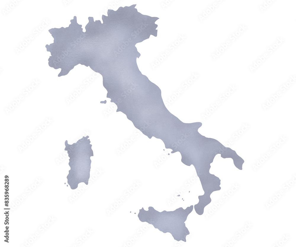 Italy Map illustration in gray color. Graphic design element for travel, geography, educational material. Png file, clip art, cut file Italy Map illustration in gray color. Graphic design element for travel, geography, educational material. Png file, clip art, cut file