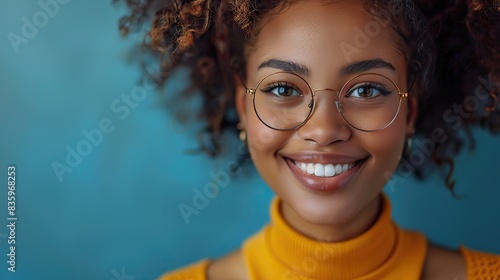 excited african american teen girl in glasses is overjoyed after receiving excellent news biracial female student enjoys accomplishment and personal development .hight relustion