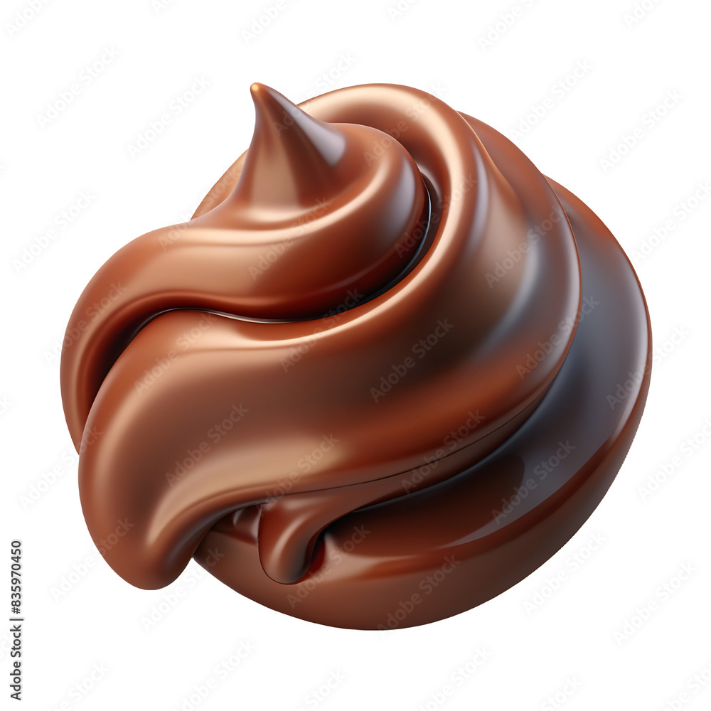 Obraz premium Flowing chocolate Hyperrealistic Highly Detailed Isolated On Transparent Background Png File