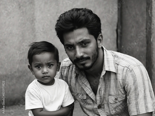 a man and a child pose for a picture On Father's Day 