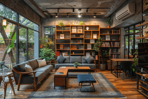 Modern and Cozy Co-Working Hub with Indoor Plants