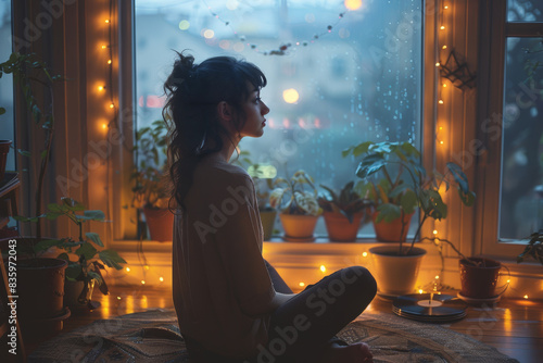 Person Listening to Vinyl Records in a Cozy Nostalgia-filled Room