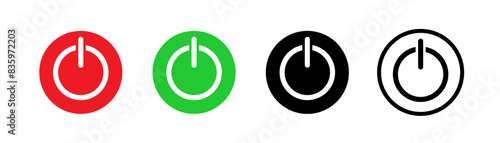 Green and red interface switch button concept. On off icon. On-off icon icon set. Power off. Vector illustration.