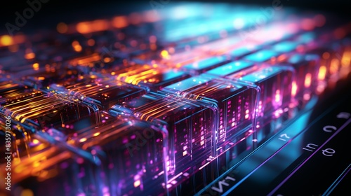 Glowing lines of code cascading down a digital screen, illustrating the intricate workings of software development. Painting Illustration style, Minimal and Simple,