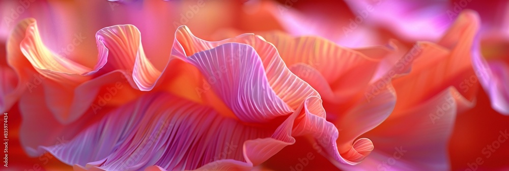 Rippling Tulip Patterns: Macro shot captures the wavy patterns of tulip petals, adorned with mesmerizing geometric forms. Rippling Tulip Patterns: Macro shot captures the wavy patterns of tulip petals, adorned with mesmerizing geometric forms.