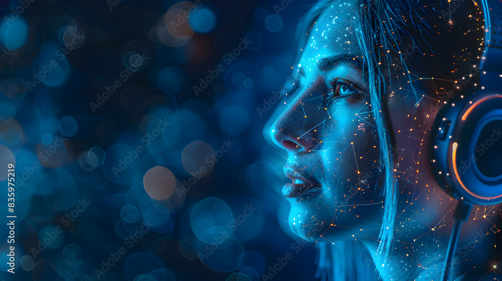 Expert Support Agent Concept: Professional with Headset for Clear Communication Efficiency Handling FAQs Ideal for Service Tech Ads Expert Support Agent Concept: Professional with Headset for Clear Communication Efficiency Handling FAQs Ideal for Service Tech Ads