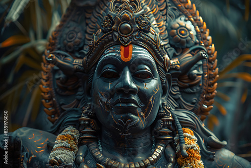 Wallpaper Mural An intricately detailed statue of an Indian god, showcasing rich cultural heritage and spiritual significance. Torontodigital.ca