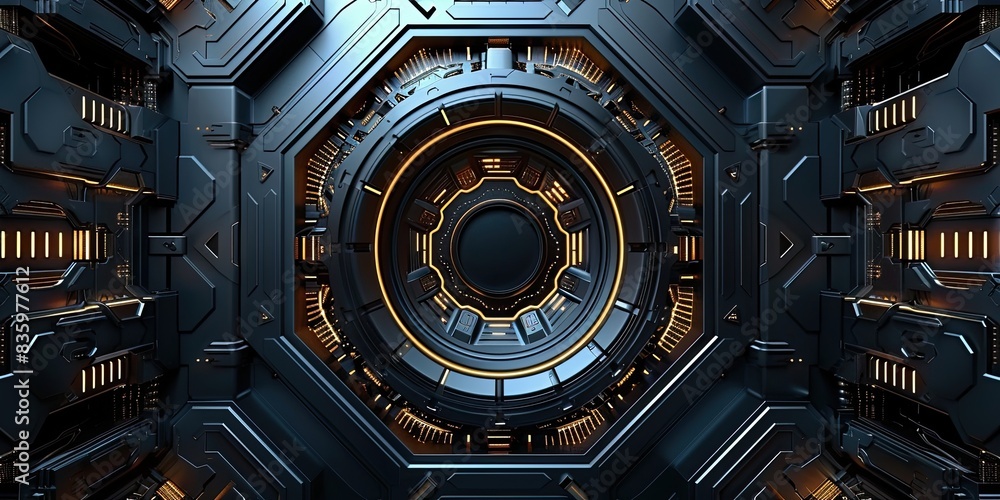 Fototapeta premium a image of a futuristic sci - fio - fio room with a circular window