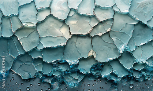 Detailed Close-up of Cracked Glass.
