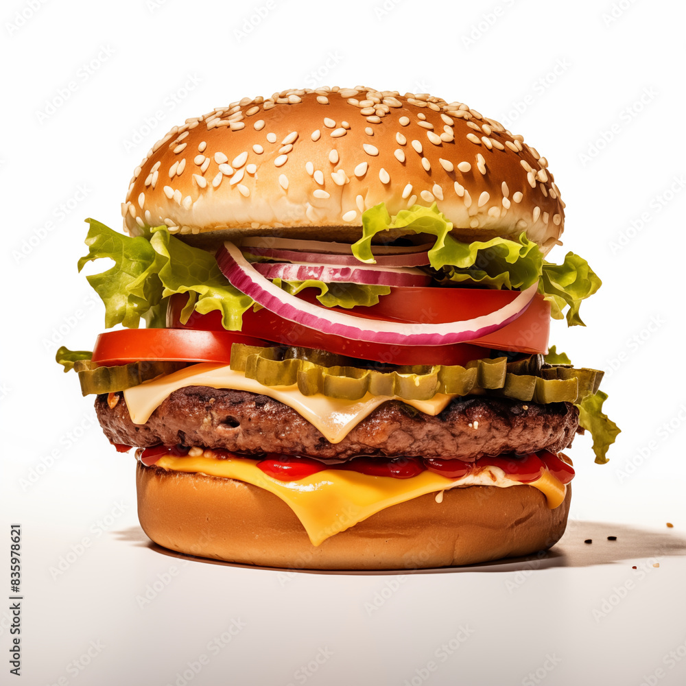 hamburger on a white background hamburger on a white background
