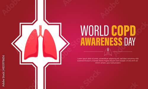 Celebrating Lung Health, Vector design for world copd chronic obstructive pulmonary disease day horizontal banner template design.