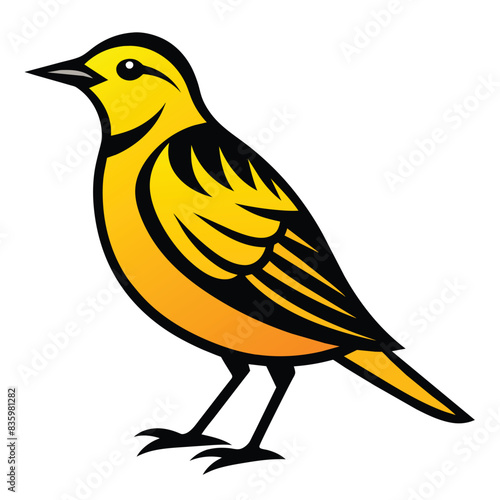 Solid color Eastern Meadowlark vector design photo