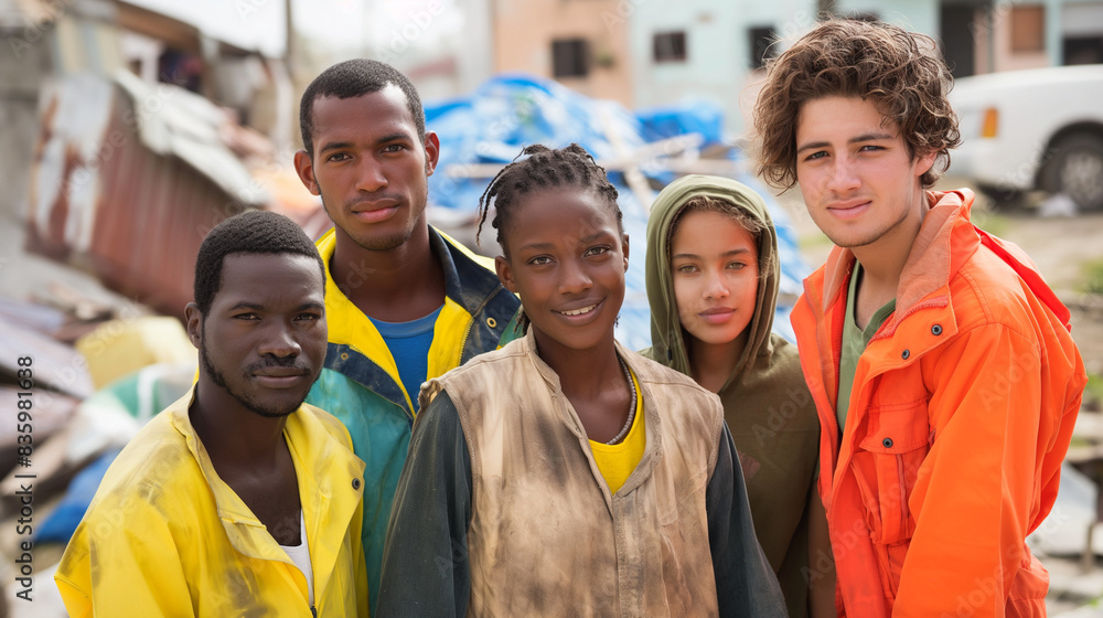 Diverse Construction Workers Smiling Together on Building Site Diverse Construction Workers Smiling Together on Building Site