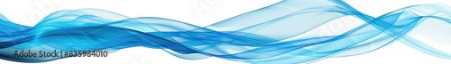 Cool aqua blue wave abstract design, refreshing and lively, isolated on a white backdrop