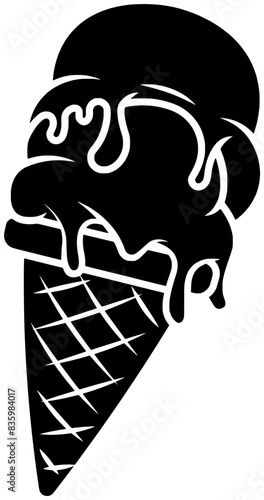 gelato illustration dessert silhouette chocolate logo vanilla icon sundae outline cone cup cream icecream ice scoop flavor food summer shape ball frozen strawberry for vector graphic background