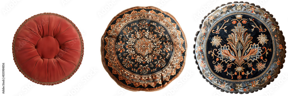 Top View of Ottoman Set Isolated on Transparent or White Background, PNG Top View of Ottoman Set Isolated on Transparent or White Background, PNG