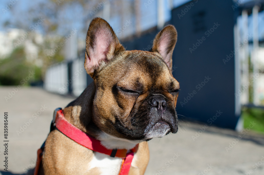 French bulldog. Pedigree dog walking. Dog training. Pet. French bulldog. Pedigree dog walking. Dog training. Pet.