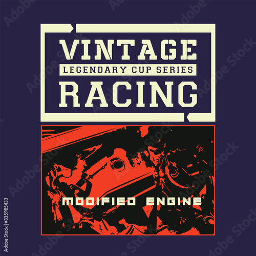  Car racing typography. t shşrt graphics. print. vector