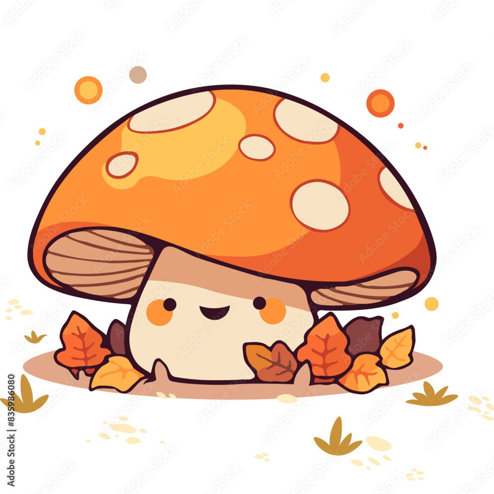 comic autumn mushroom vector illustration good for t-shirt print comic autumn mushroom vector illustration good for t-shirt print