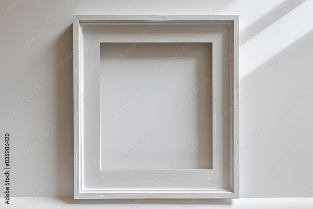Empty white wooden frame mock up isolated on a white background Empty white wooden frame mock up isolated on a white background