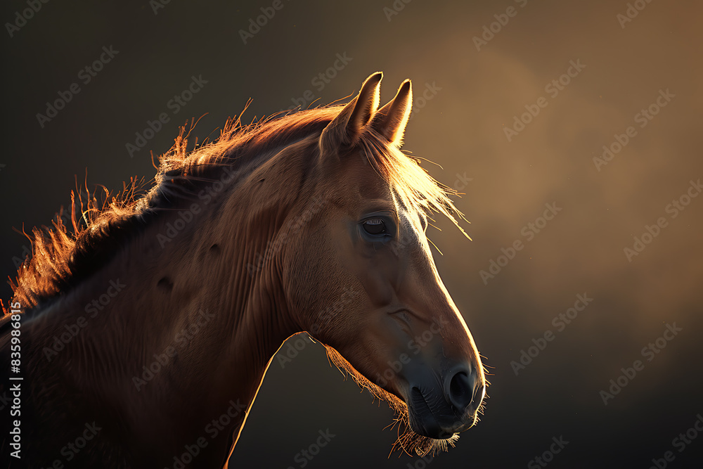 Obraz premium A majestic horse, showcasing its strength and beauty.