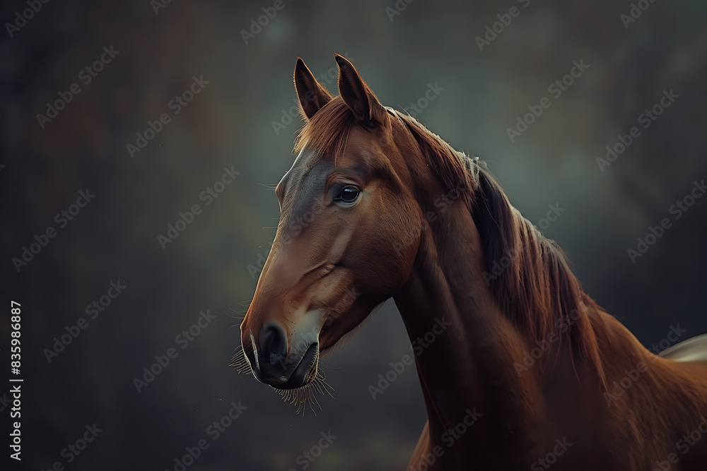 Obraz premium A majestic horse, showcasing its strength and beauty.