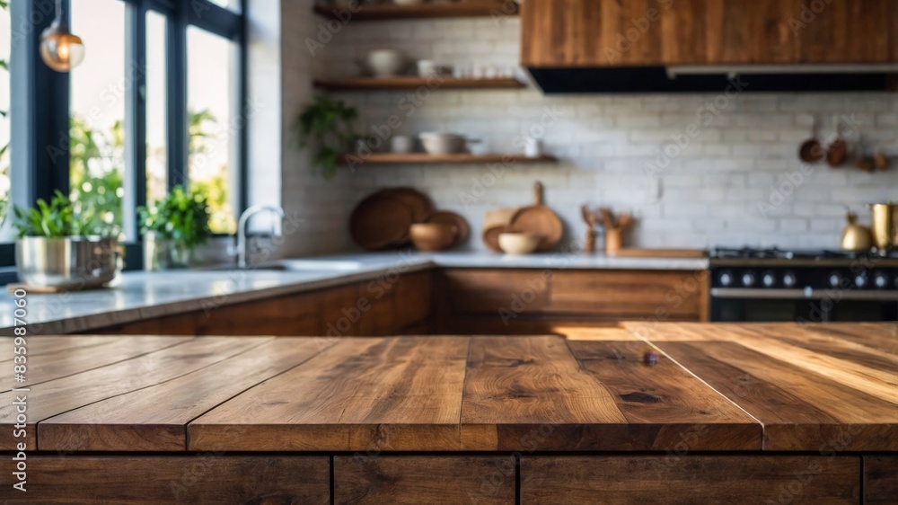 empty beautiful wood table top counter and blur bokeh empty beautiful wood table top counter and blur bokeh