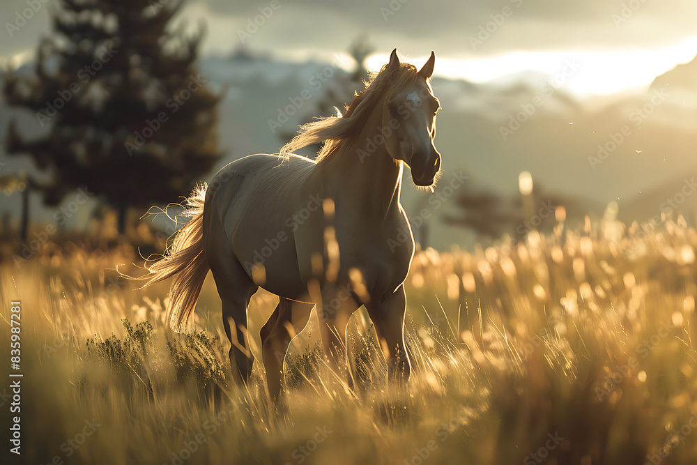 A majestic horse, showcasing its strength and beauty. A majestic horse, showcasing its strength and beauty.
