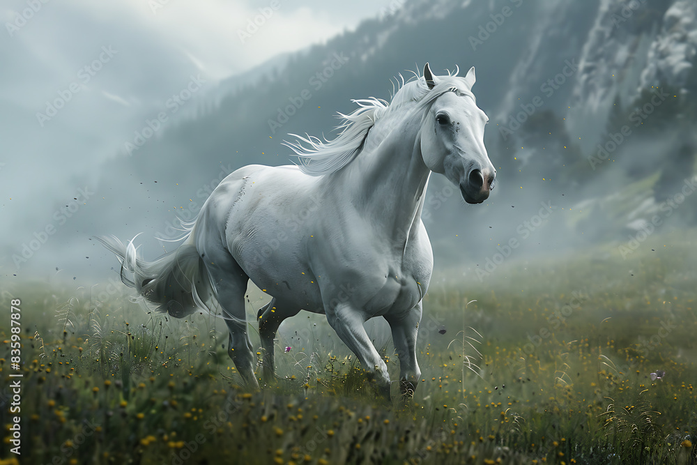 A majestic horse, showcasing its strength and beauty. A majestic horse, showcasing its strength and beauty.