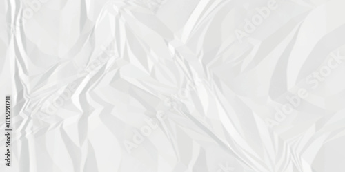White crumpled paper texture. White wrinkled paper texture. White paper texture. White crumpled and top view textures can be used for background of text or any contents.