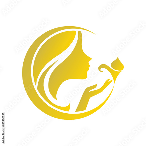 vector image of a girl, Hairdresser logo