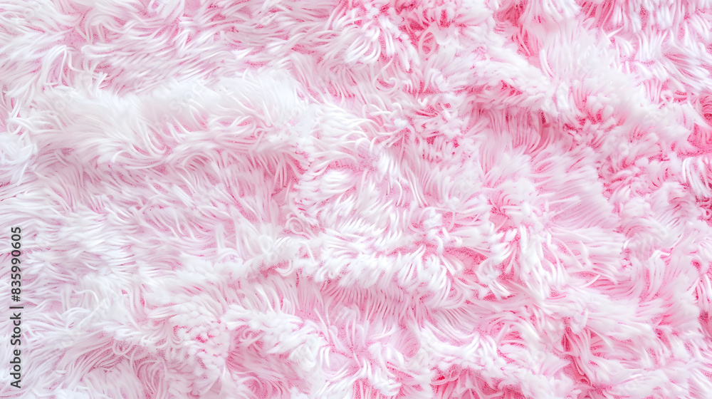 White fluffy carpet, top view background