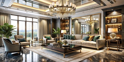 Luxurious modern home interior with exquisite furnishings and decor  luxury  home  interior  elegant  stylish  design  upscale  contemporary  comfortable  high-end  room  architecture
