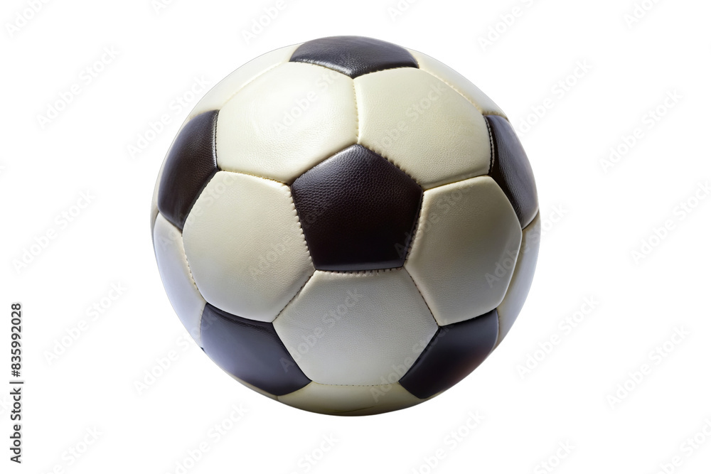 Classic black and white soccer ball isolated on white background, perfect for sports and recreation themes in stock photos. Classic black and white soccer ball isolated on white background, perfect for sports and recreation themes in stock photos.