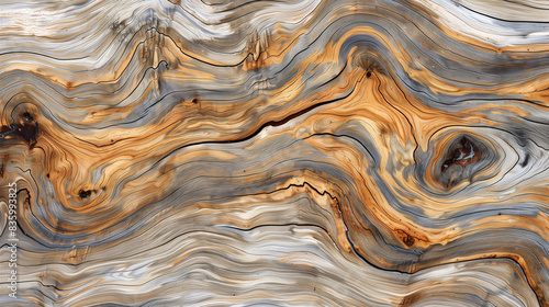 A close-up of an intricate agarwood wood grain pattern showing the craftsmanship of nature. Wooden background. Valuable wood. 