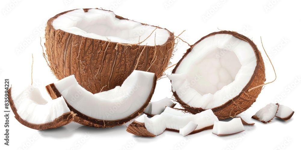 Halved Coconut and Chunks