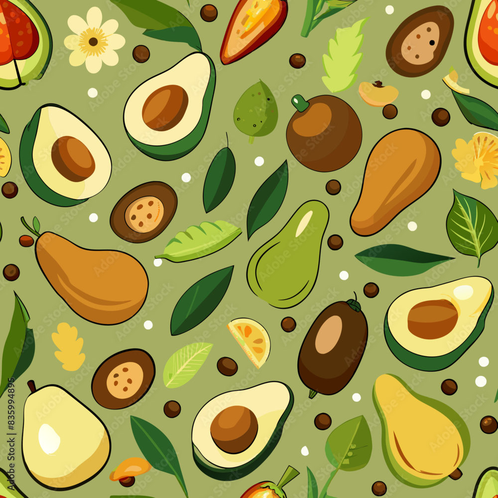 seamless pattern with fruits