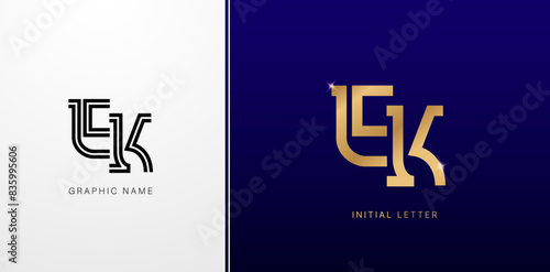 EK initials letters monogram logos designs symbol for business cards elements, branding company identity, advertisement material golden foil, collage print paper, ads campaign, wedding invitation sign