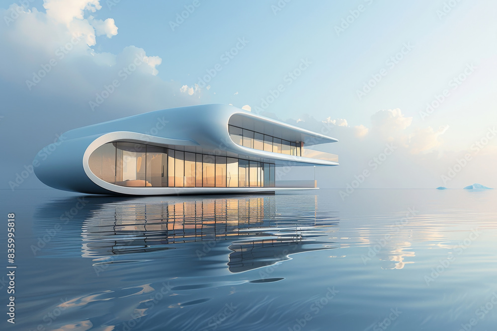 Modern buildings by the lake. Empty architectural background.
Modern buildings by the lake. Empty architectural background.