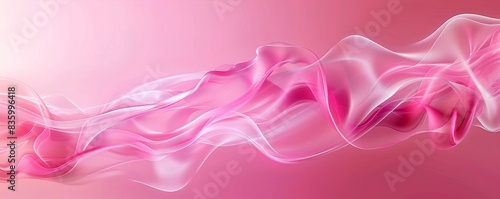 Transparent pink smoky wave on a gradient background