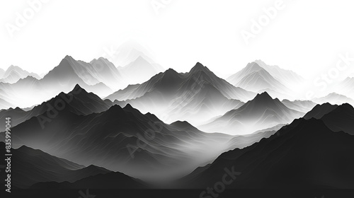 mountain silhouette, Generative AI