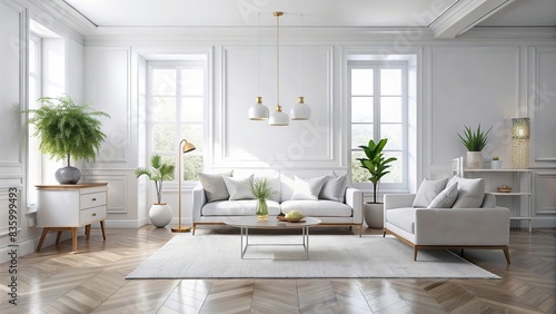 Clean and elegant white room interior with minimalist decor  white  room  background  interior  design  modern  empty  space  decor  clean  bright  peaceful  serene  minimalism