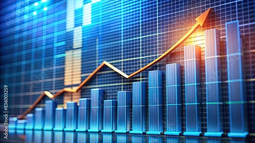 Close up of business financial graph showing significant growth and success, business, financial, growth, economical, success, chart, graph, investment, profit, increase, milestone