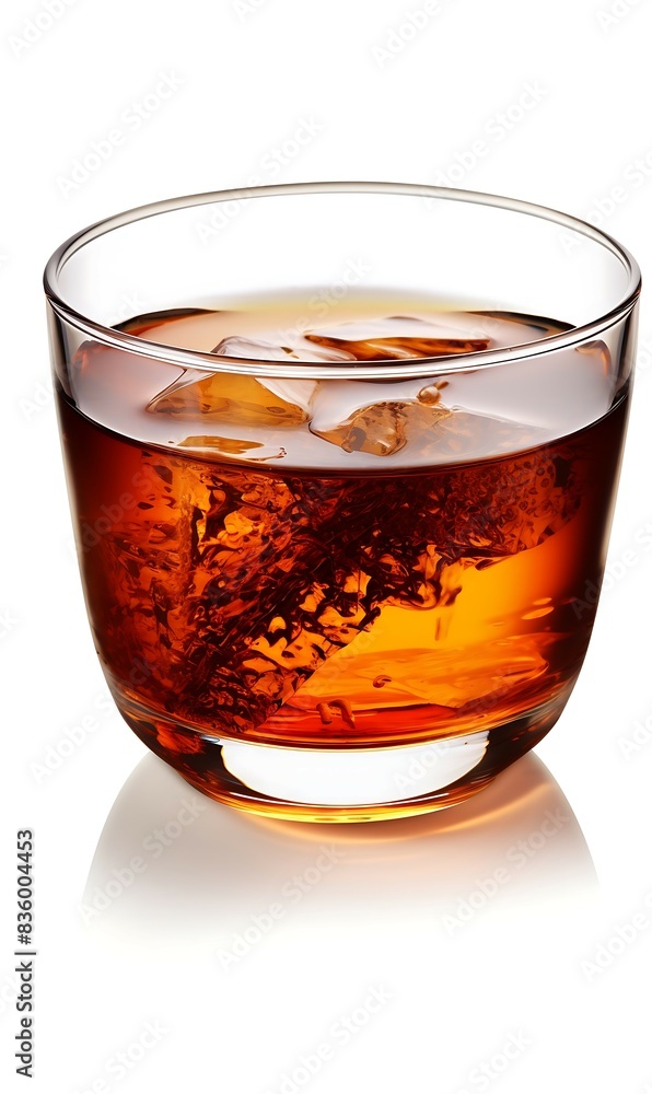 Glass cup of hot aromatic tea on white background Glass cup of hot aromatic tea on white background
