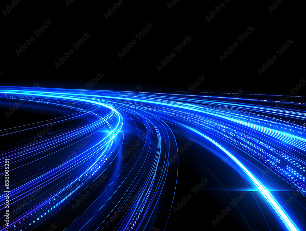 Abstract glowing blue lines on black background Abstract glowing blue lines on black background